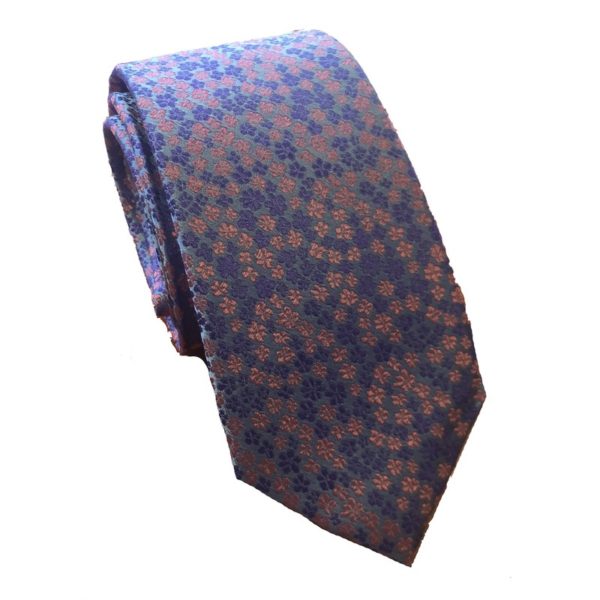 Sky Pink Floral Woven Silk Tie